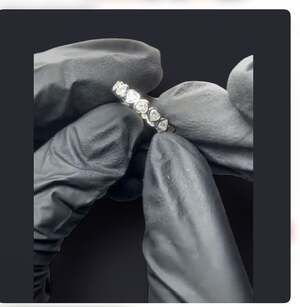 Rise Sterling Silver 1.96 CT Moissanite Heart Eternity Band